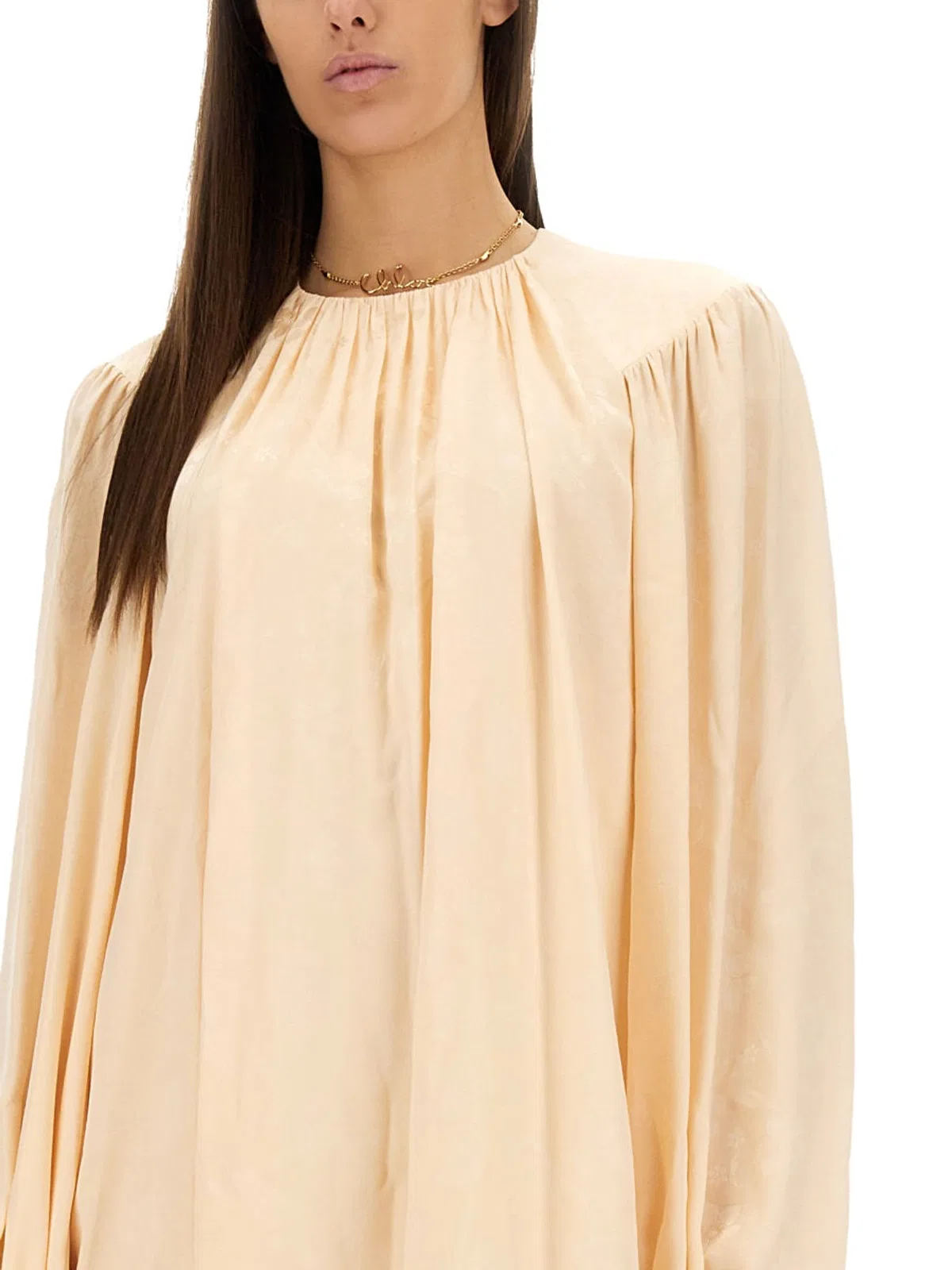 Chloé Silk Shirred Mini Dress