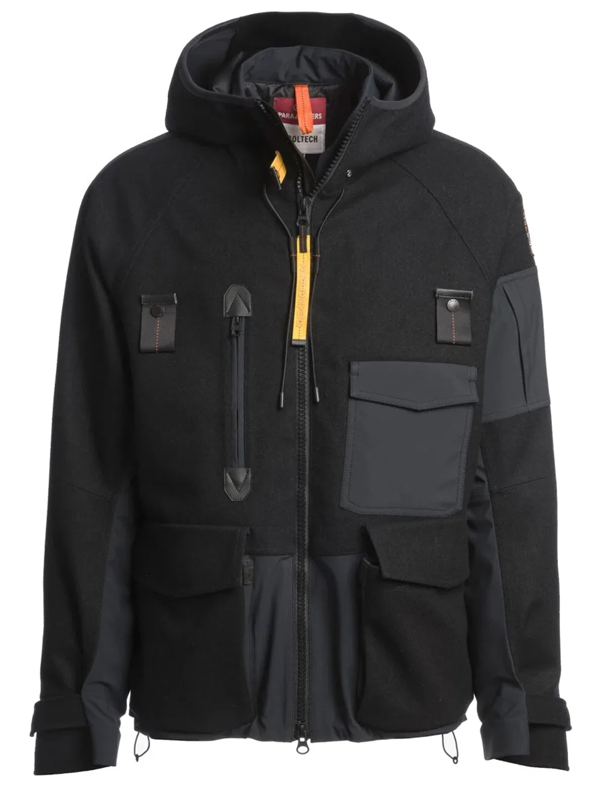 Parajumpers Black Polyester Wool Coat