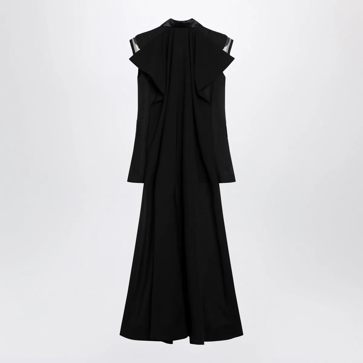 Sacai Black Wool Organza Vest