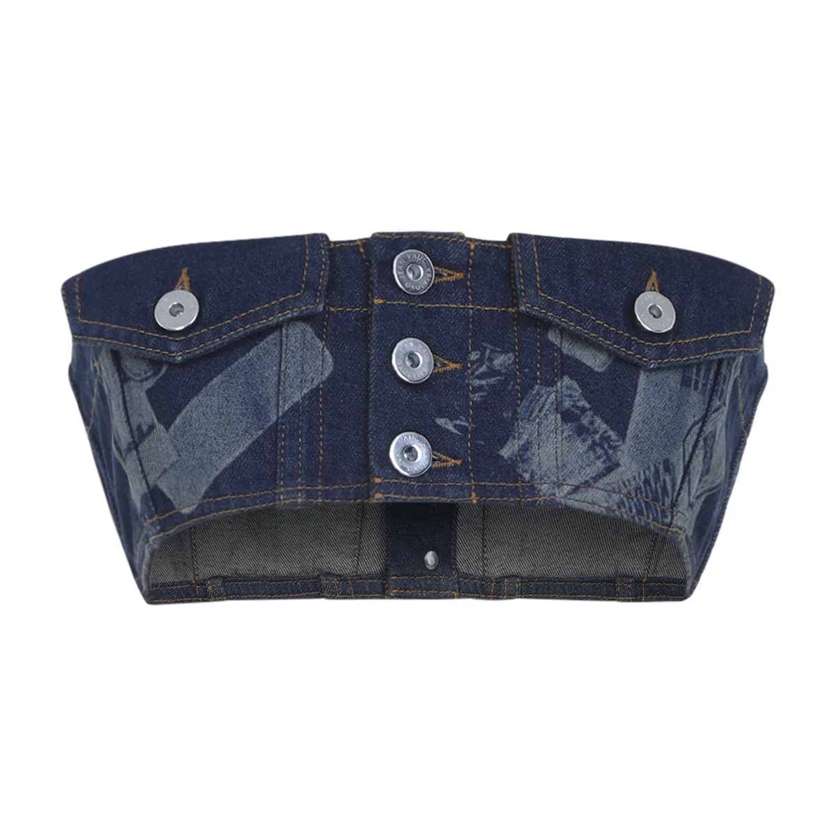 Jean Paul Gaultier Blue Denim Bra Top