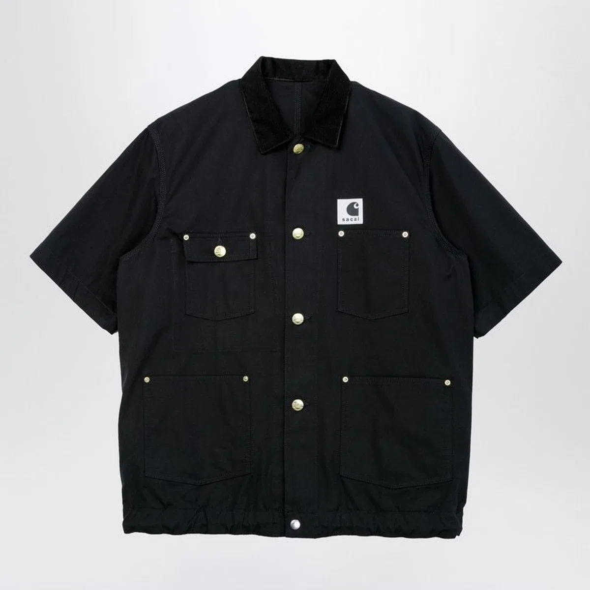 Sacai x Carhartt Wip Black Shortsleeve Cotton Canvas Shirt