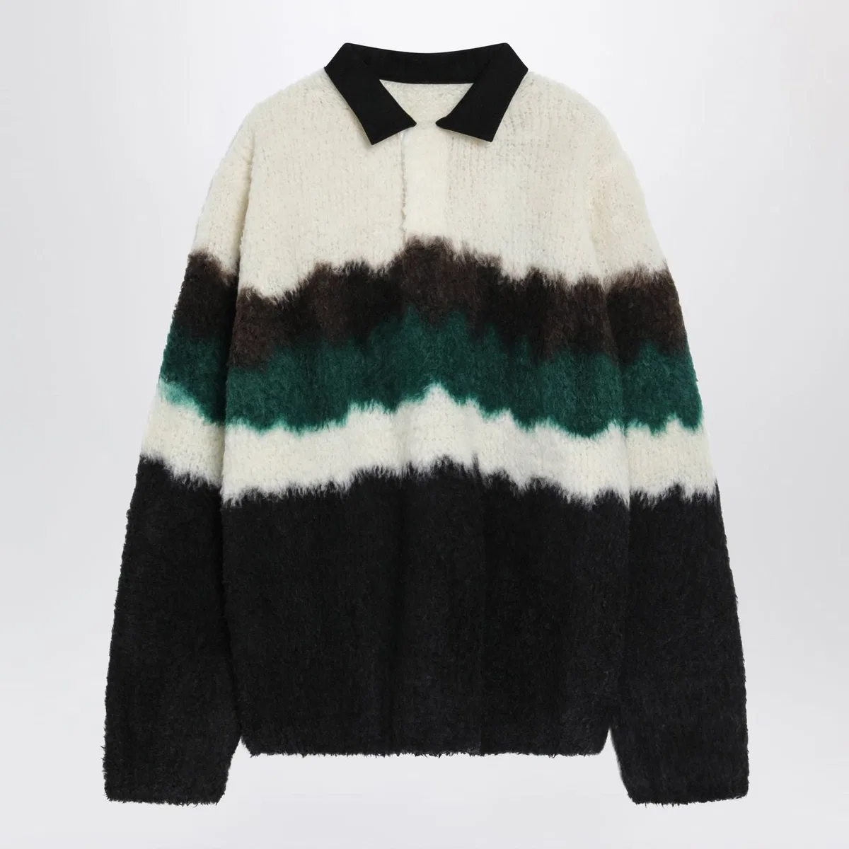 Sacai Multicolour Gradient Striped Polo Sweate