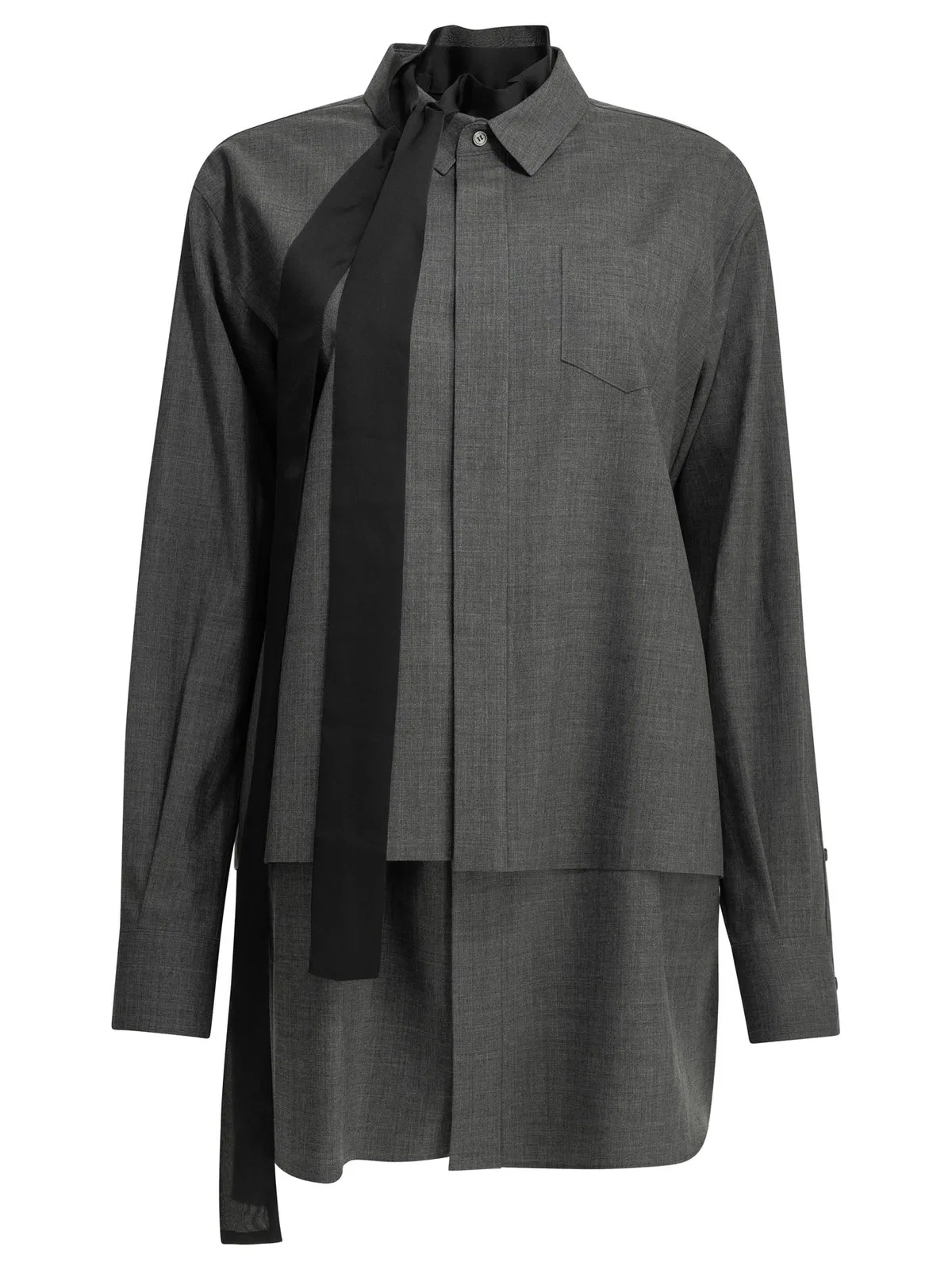 Sacai Short Wool Shirtdress