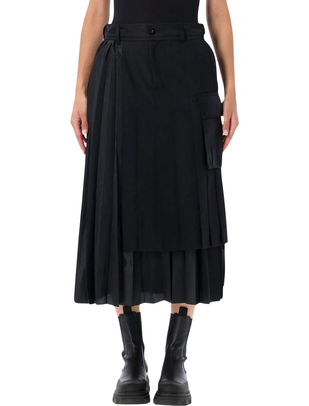 Sacai Pleated Midi Skirt