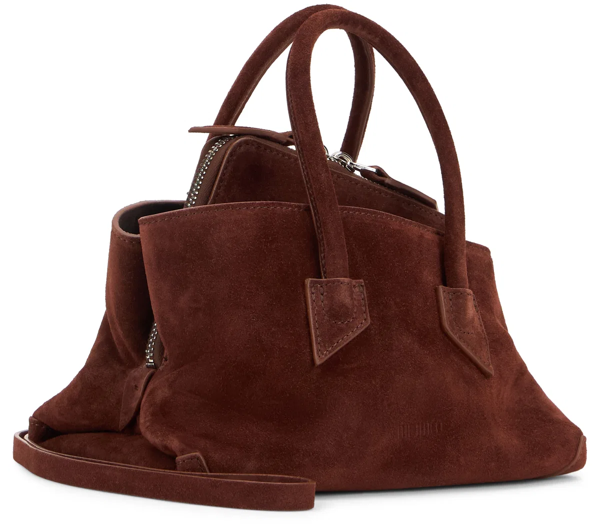 The Attico Brown Suede La Passeggiata Mini Bag