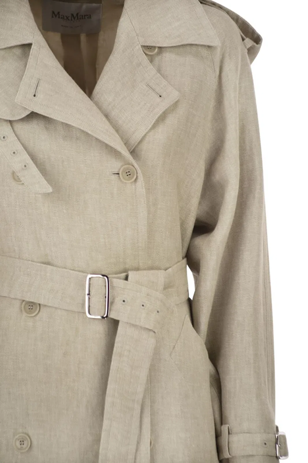 Max Mara Mxspedaggi - Long Pure Linen Trench Coat