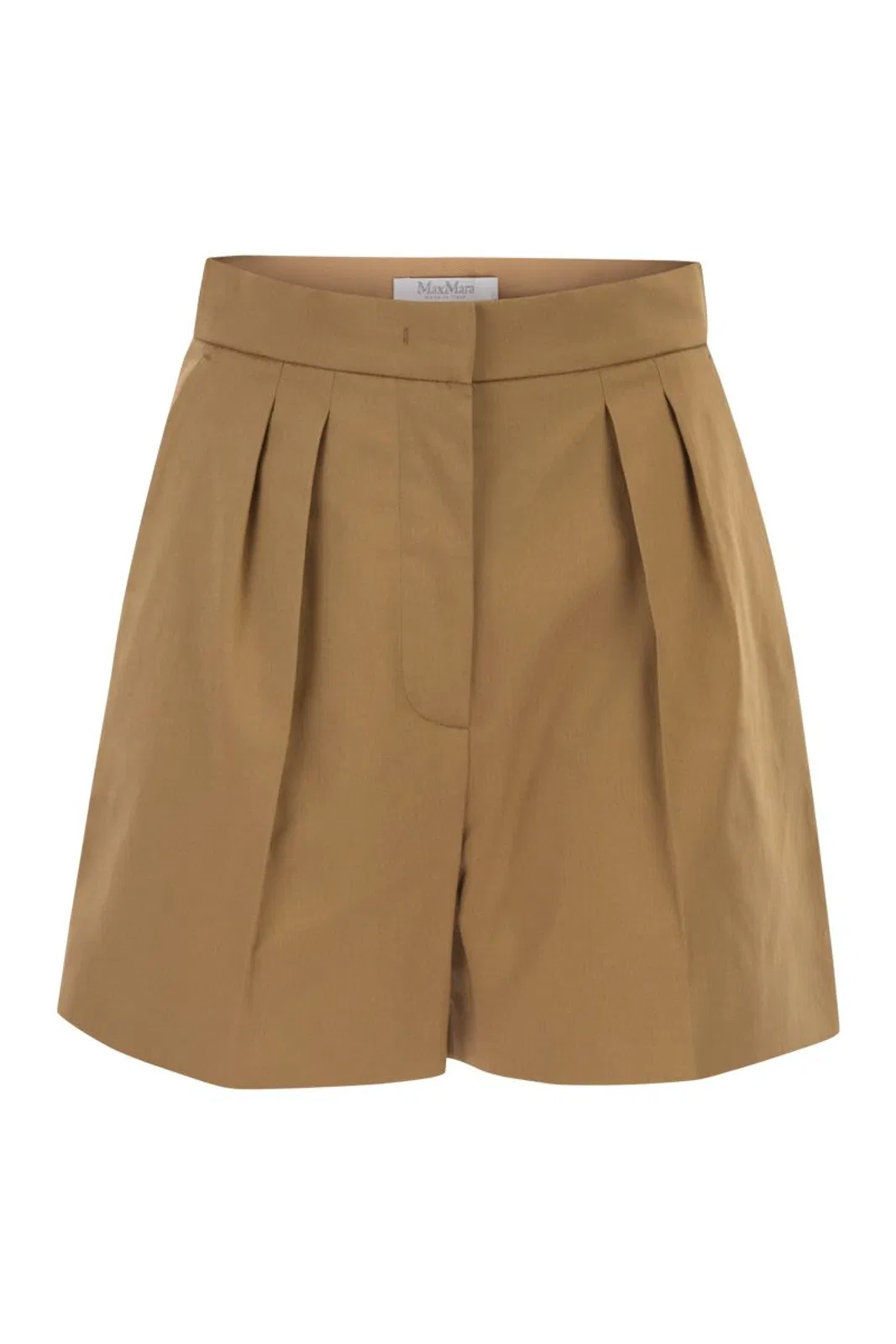 Max Mara Mxmtabacco - Stretch Cotton Satin Shorts