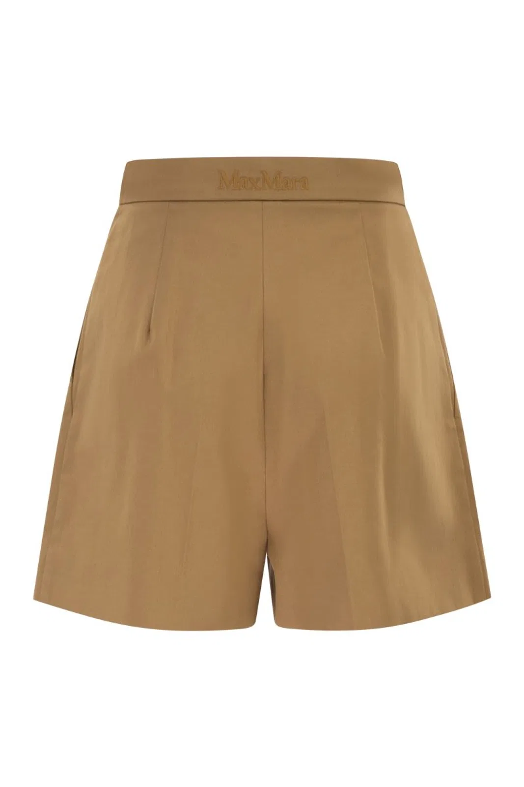 Max Mara Mxmtabacco - Stretch Cotton Satin Shorts