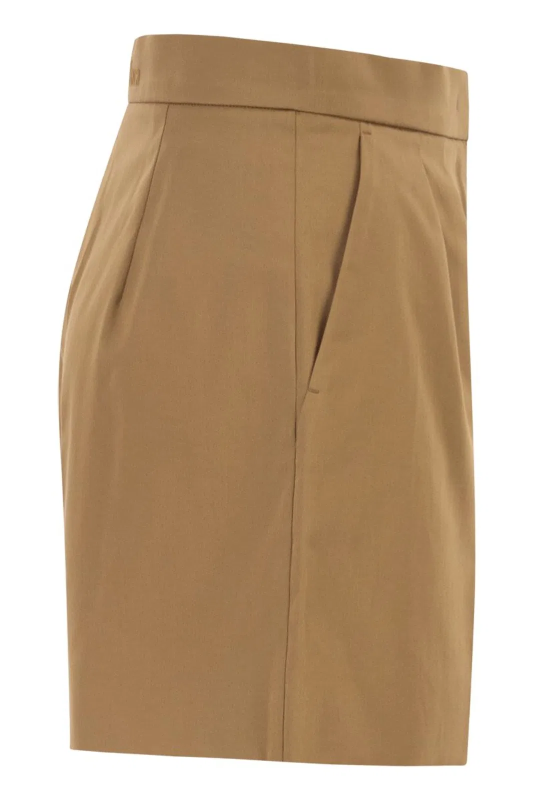 Max Mara Mxmtabacco - Stretch Cotton Satin Shorts