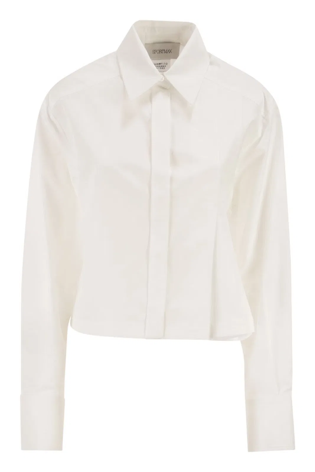 Max Mara Sportmax Spxcerto - Cropped Poplin Shirt With Asy