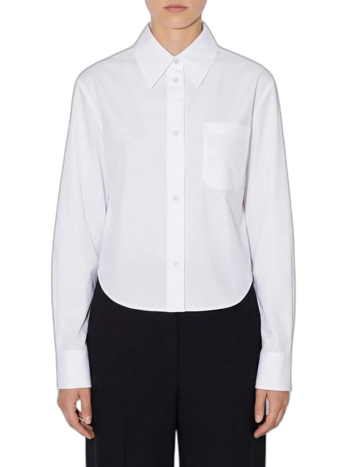 Max Mara Sportmax Spxceppo - Cotton Crop Top With Pleated 