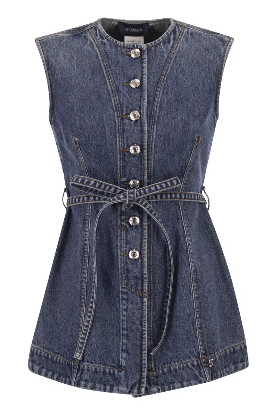 Max Mara Sportmax Spddominio - Denim Sleeveless Top