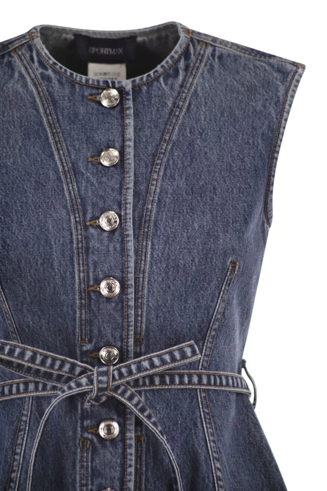 Max Mara Sportmax Spddominio - Denim Sleeveless Top