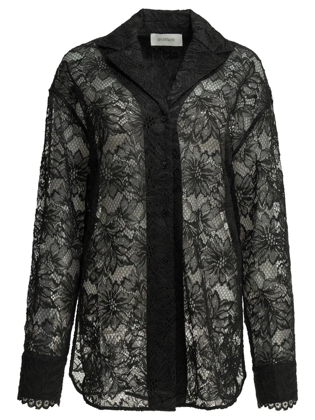 Max Mara Sportmax Casual Lace Black Polyester Shirt