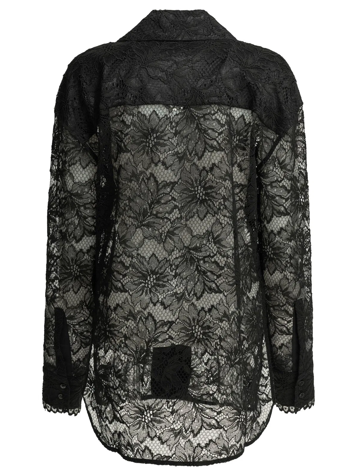 Max Mara Sportmax Casual Lace Black Polyester Shirt