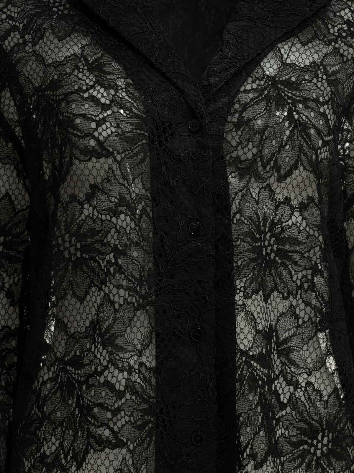 Max Mara Sportmax Casual Lace Black Polyester Shirt