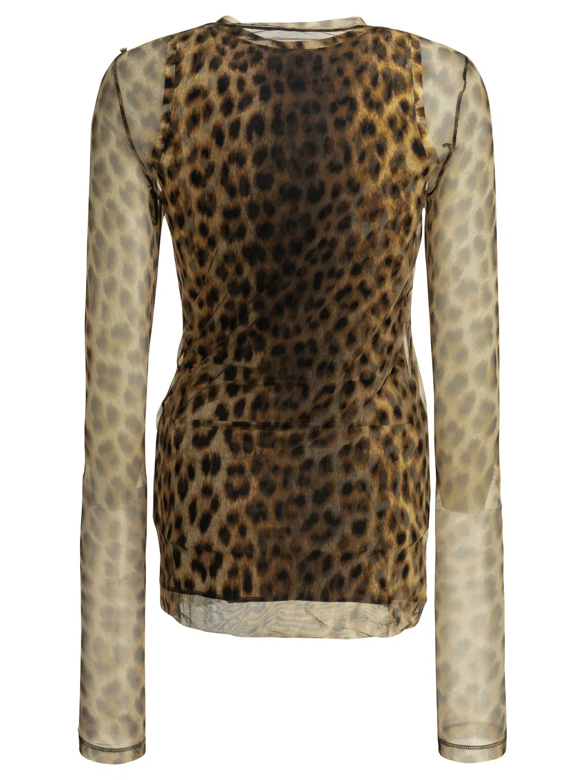 Max Mara Sportmax Fitted Animalier Brown Polyamide Elastan