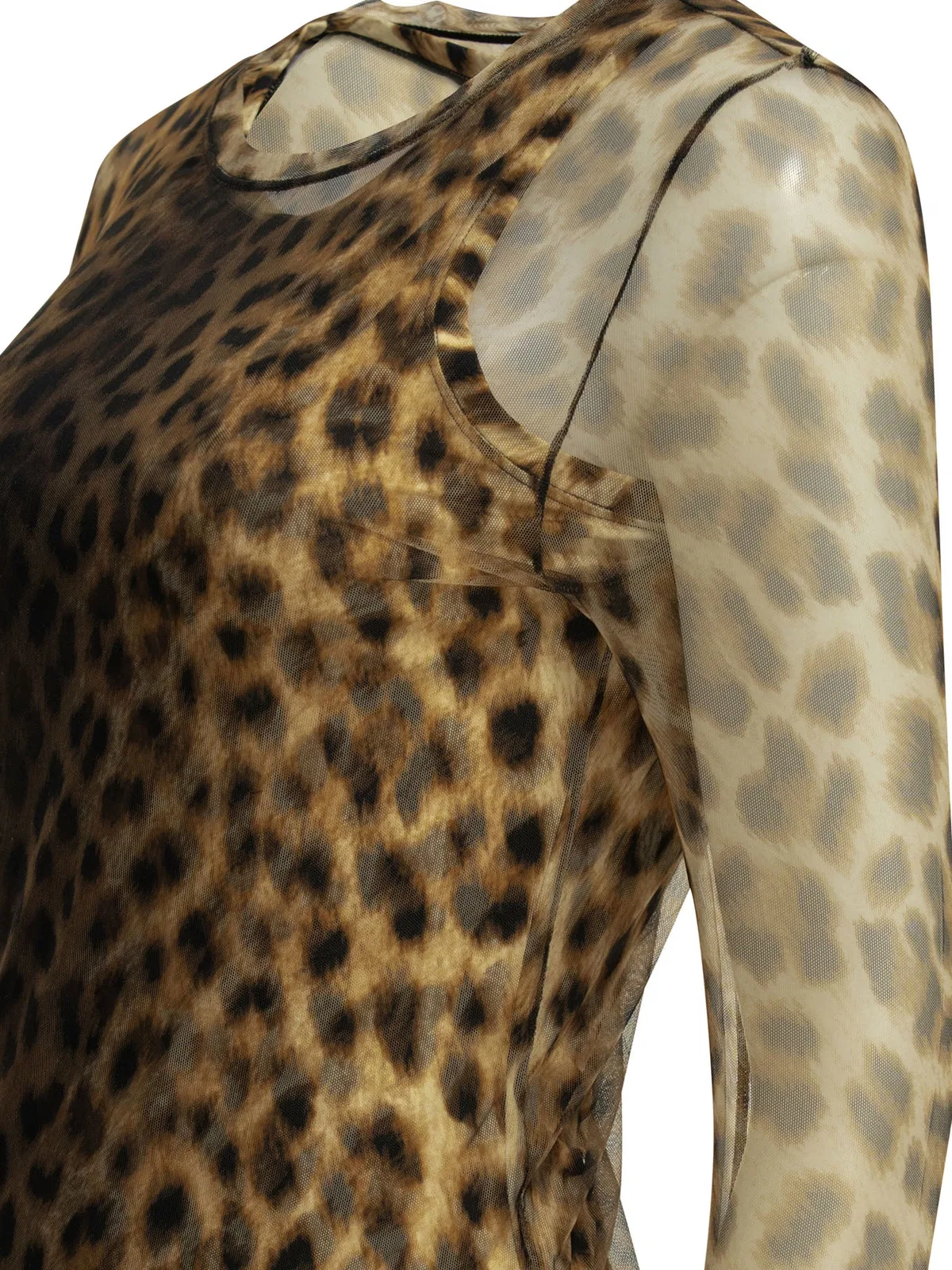 Max Mara Sportmax Fitted Animalier Brown Polyamide Elastan