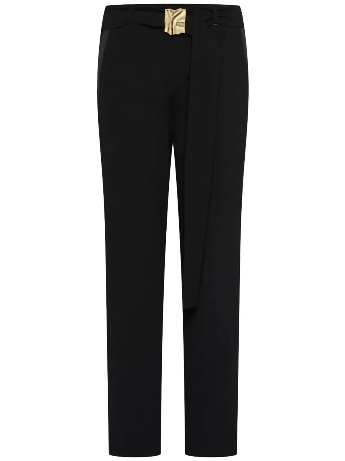 Marella Black Polyester Tailored Pants
