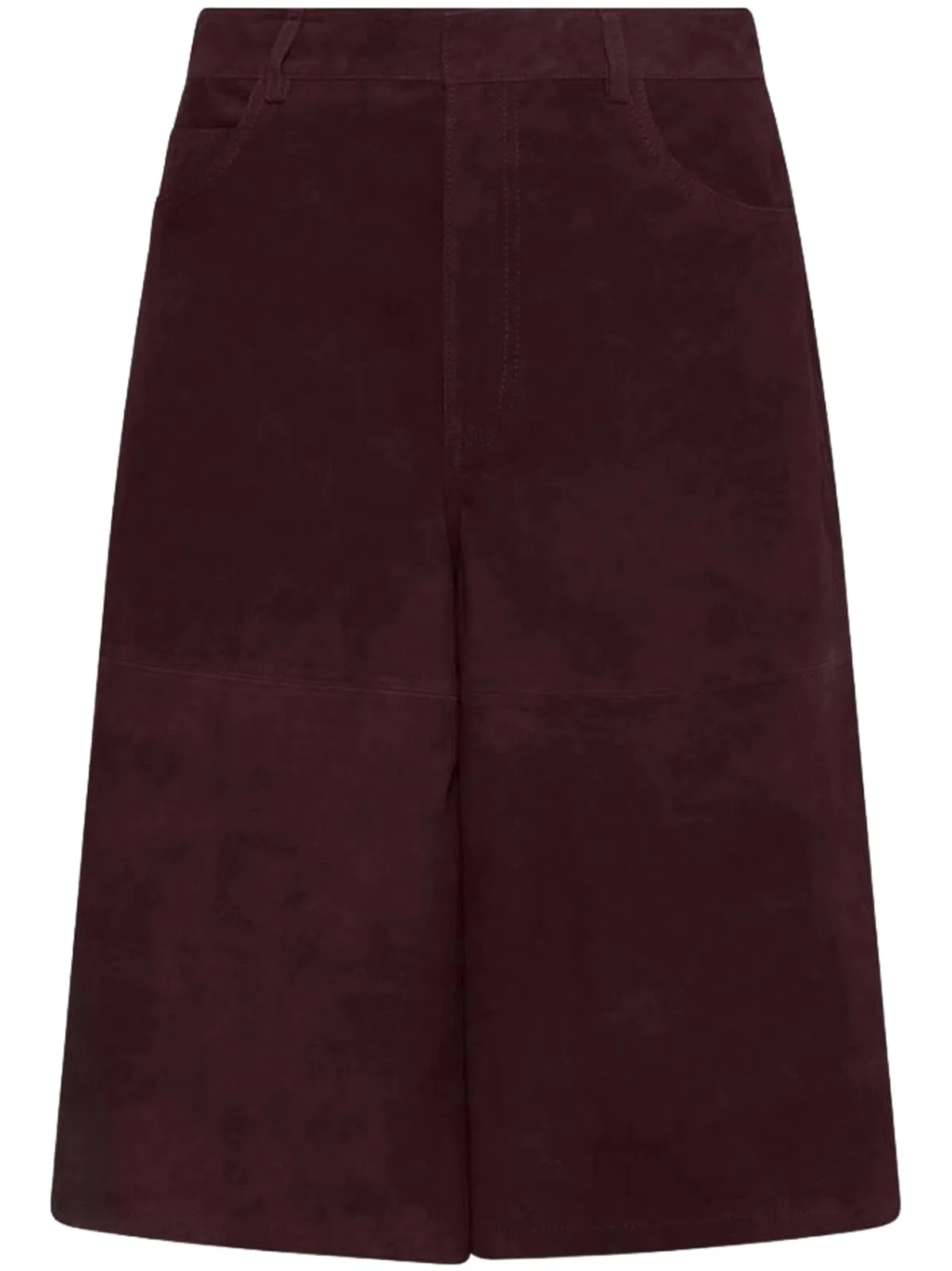Marella Brown Leather Bermuda Mllscoglio