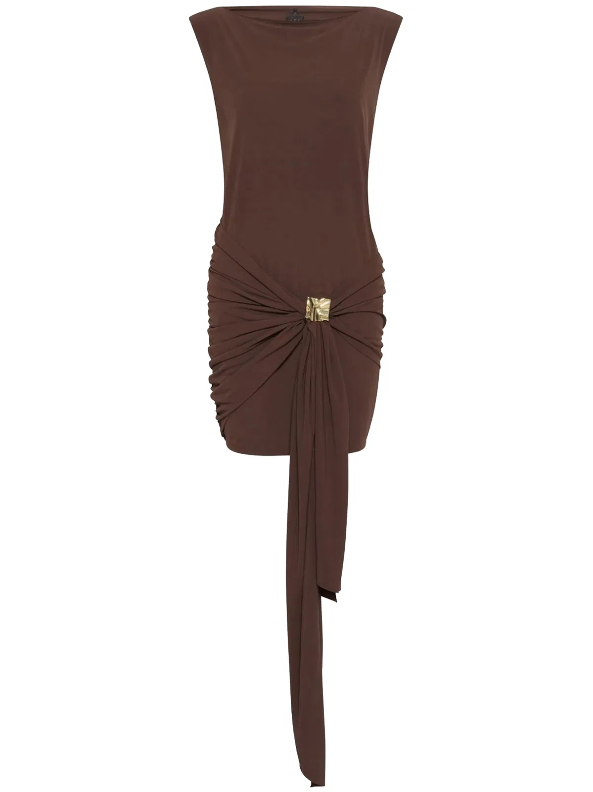 Marella Brown Polyester Mini Dresses Mltscena