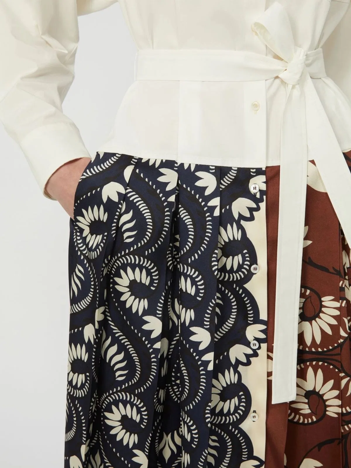 Weekend Max Mara White Undina Dress With Pleated Skirt