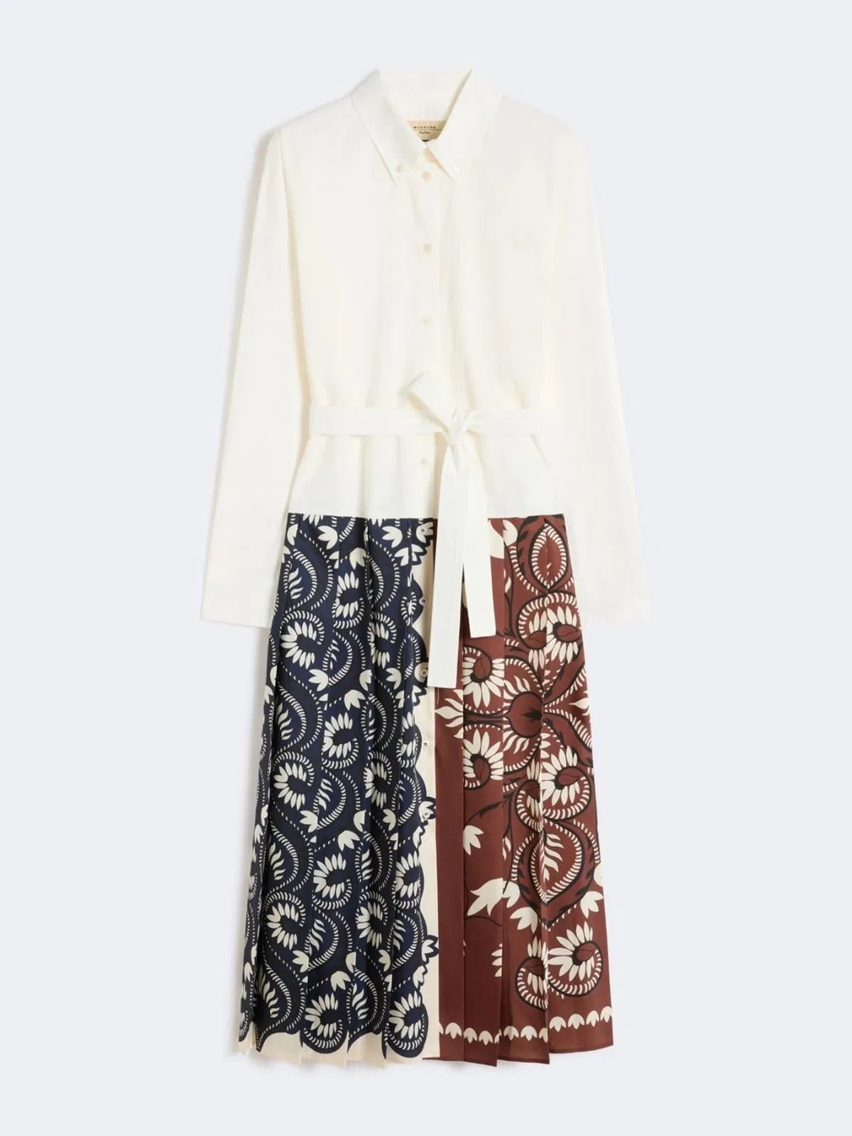 Weekend Max Mara White Undina Dress With Pleated Skirt