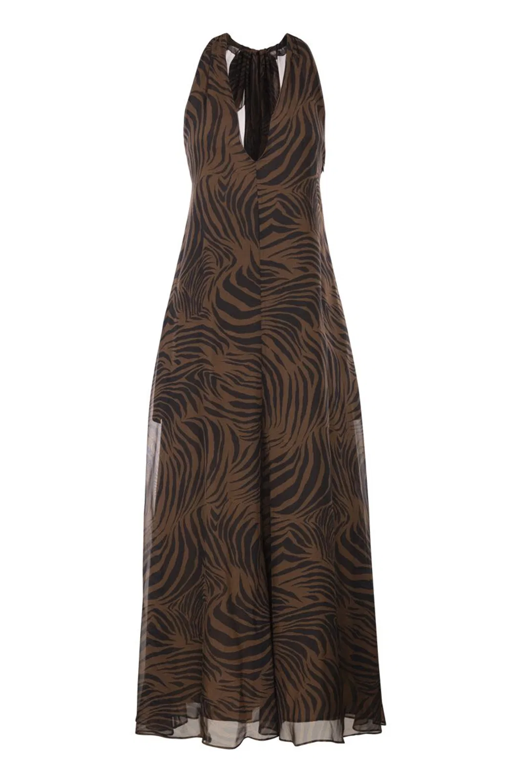 Max Mara Mstsalice - Long Printed Silk Halterneck