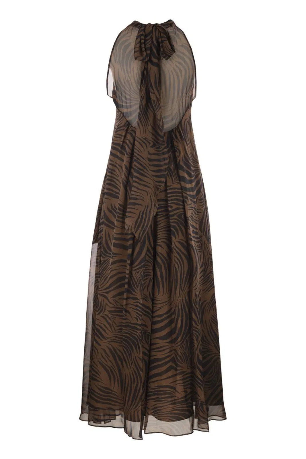 Max Mara Mstsalice - Long Printed Silk Halterneck