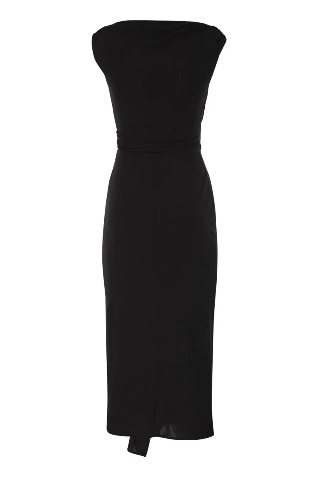 Max Mara Mstaureo - Draped Viscose Midi Dress Wit