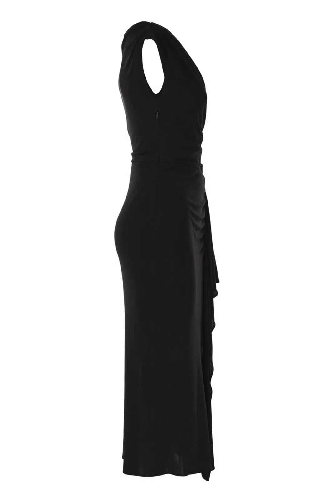 Max Mara Mstaureo - Draped Viscose Midi Dress Wit
