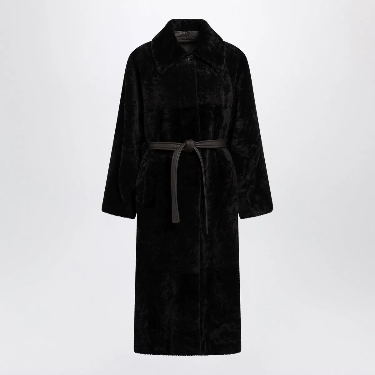 Blancha Chocolate Brown Belted Fur Coat