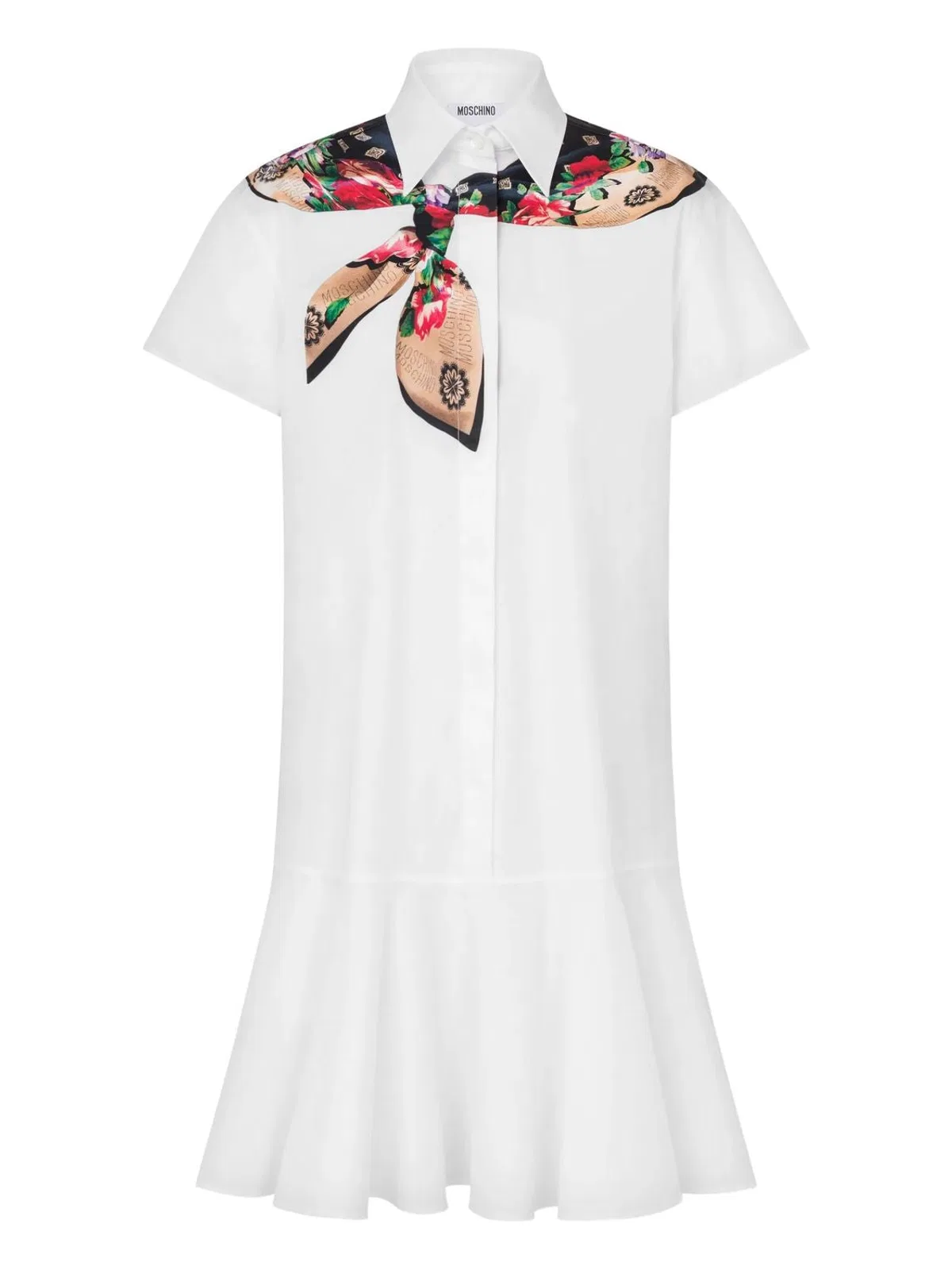 Moschino Couture Ruffled-Hem Short-Sleeve Dress