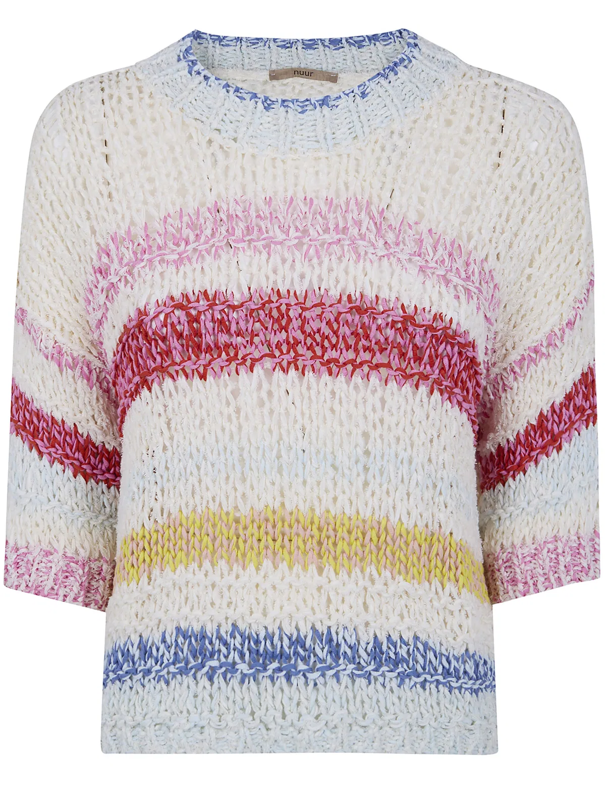 Nuur Short Sleeves Multicolor Stripes Round N