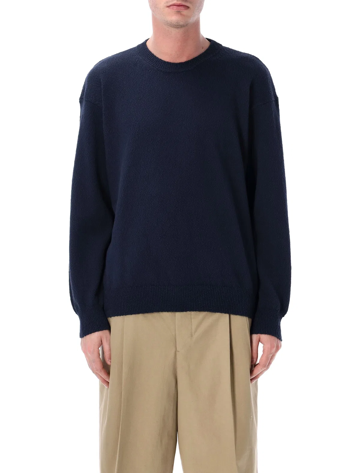 Roberto collina Irregular Texture Crewneck Sweater