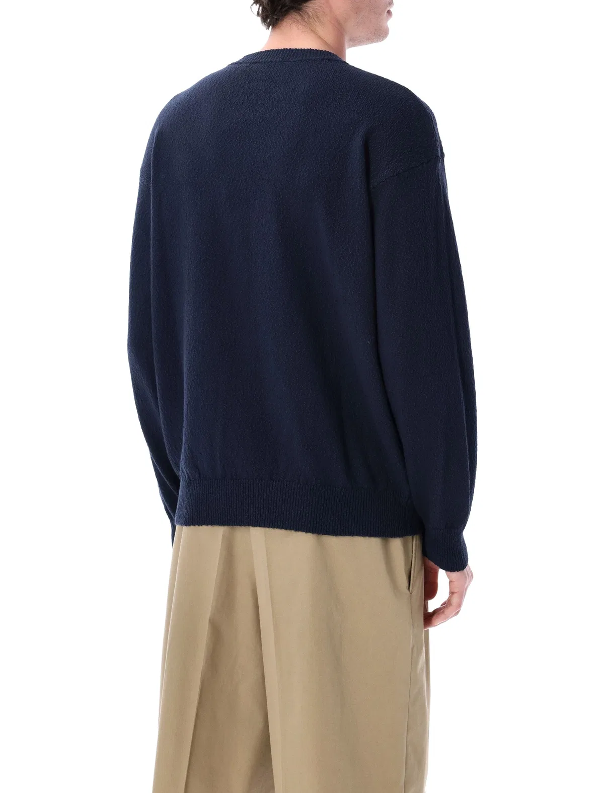 Roberto collina Irregular Texture Crewneck Sweater