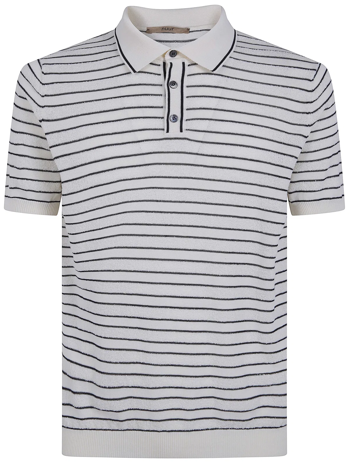Nuur Two Tone Striped Short Sleeved Polo Neck