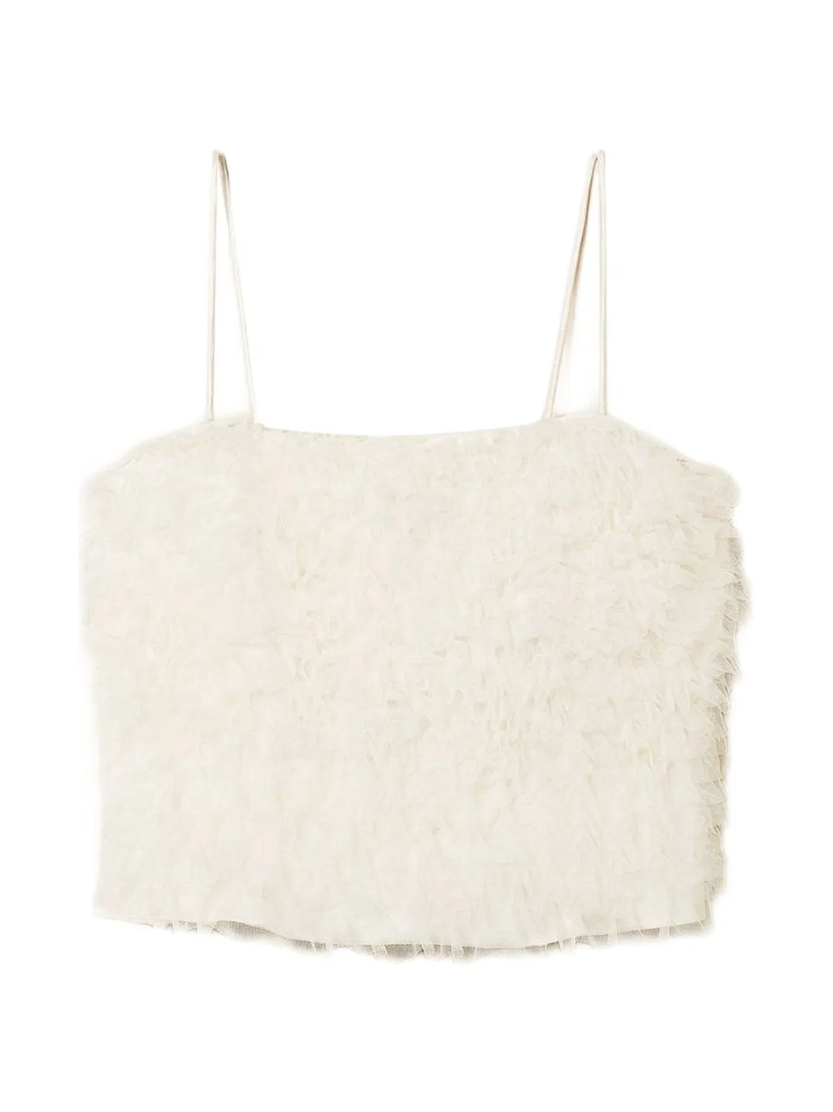 Twin-Set Off White Ruffle Tulle Top