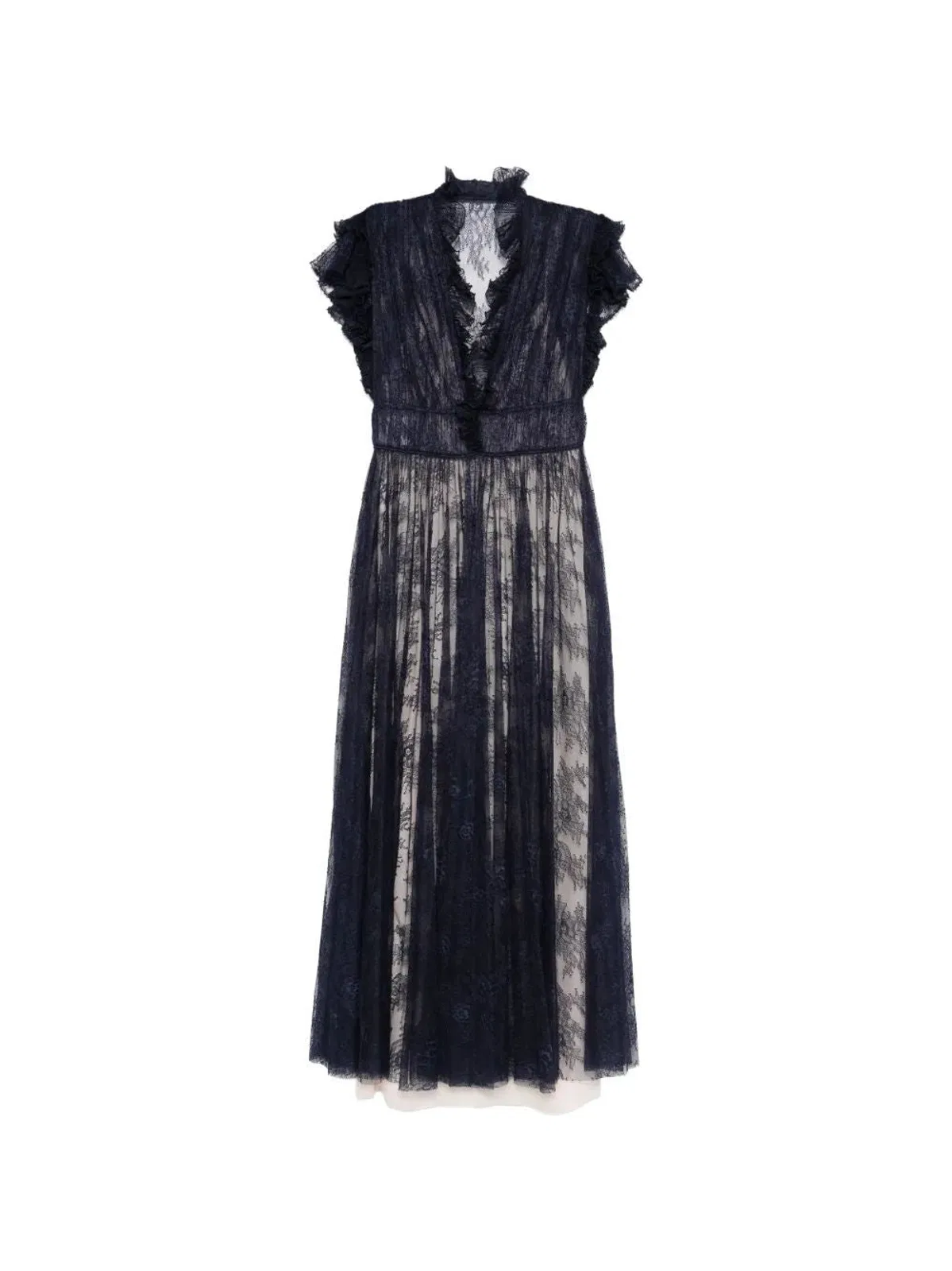 Alberta Ferreti Blue Polyamide Lace Dress