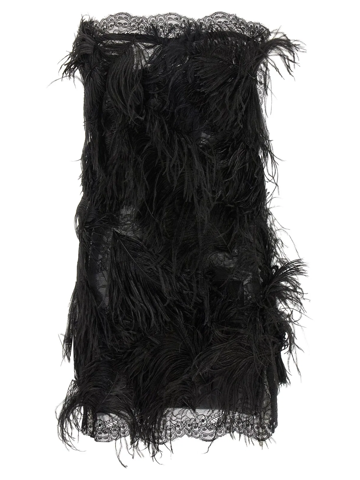 The Attico Lace And Feather Dress