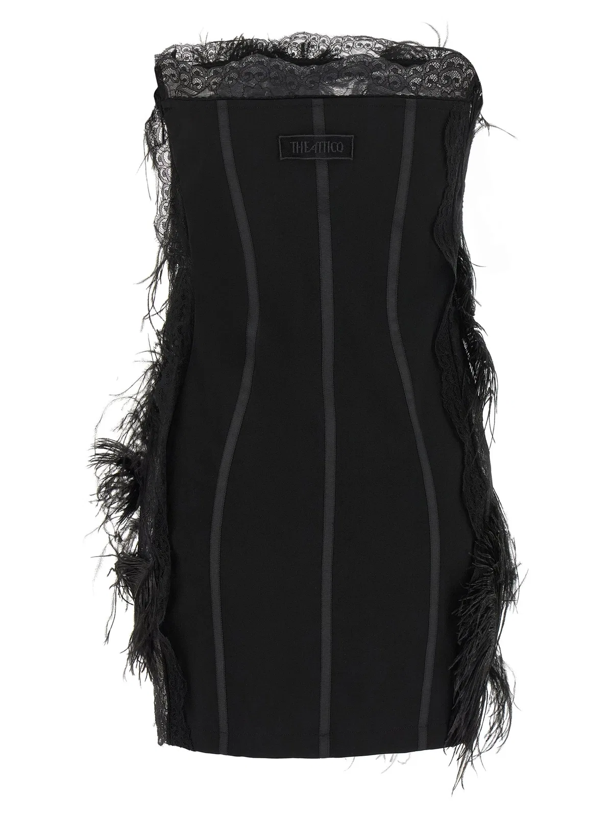 The Attico Lace And Feather Dress