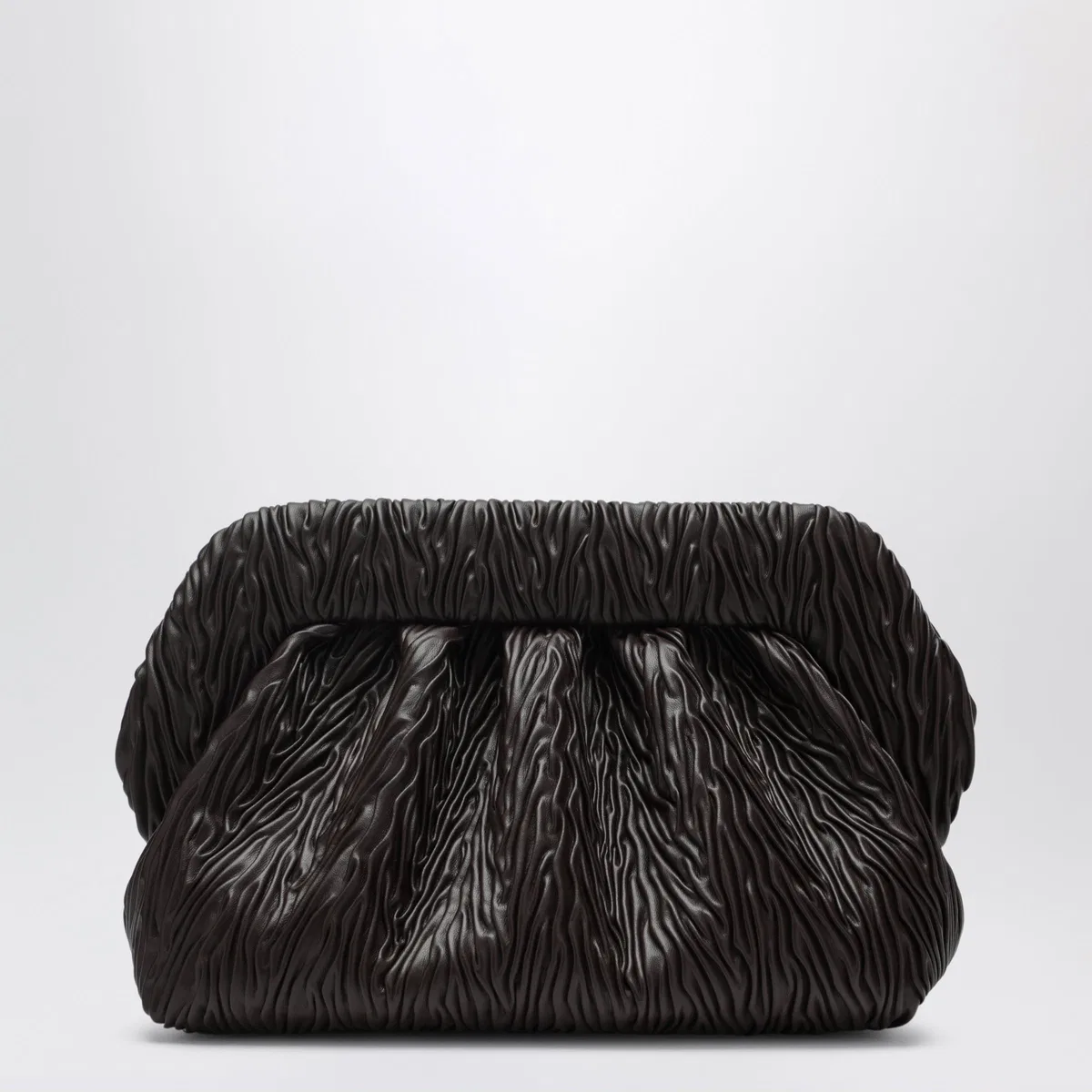 Themoirè Bios Embossed Vegan Leather Clutch In Br