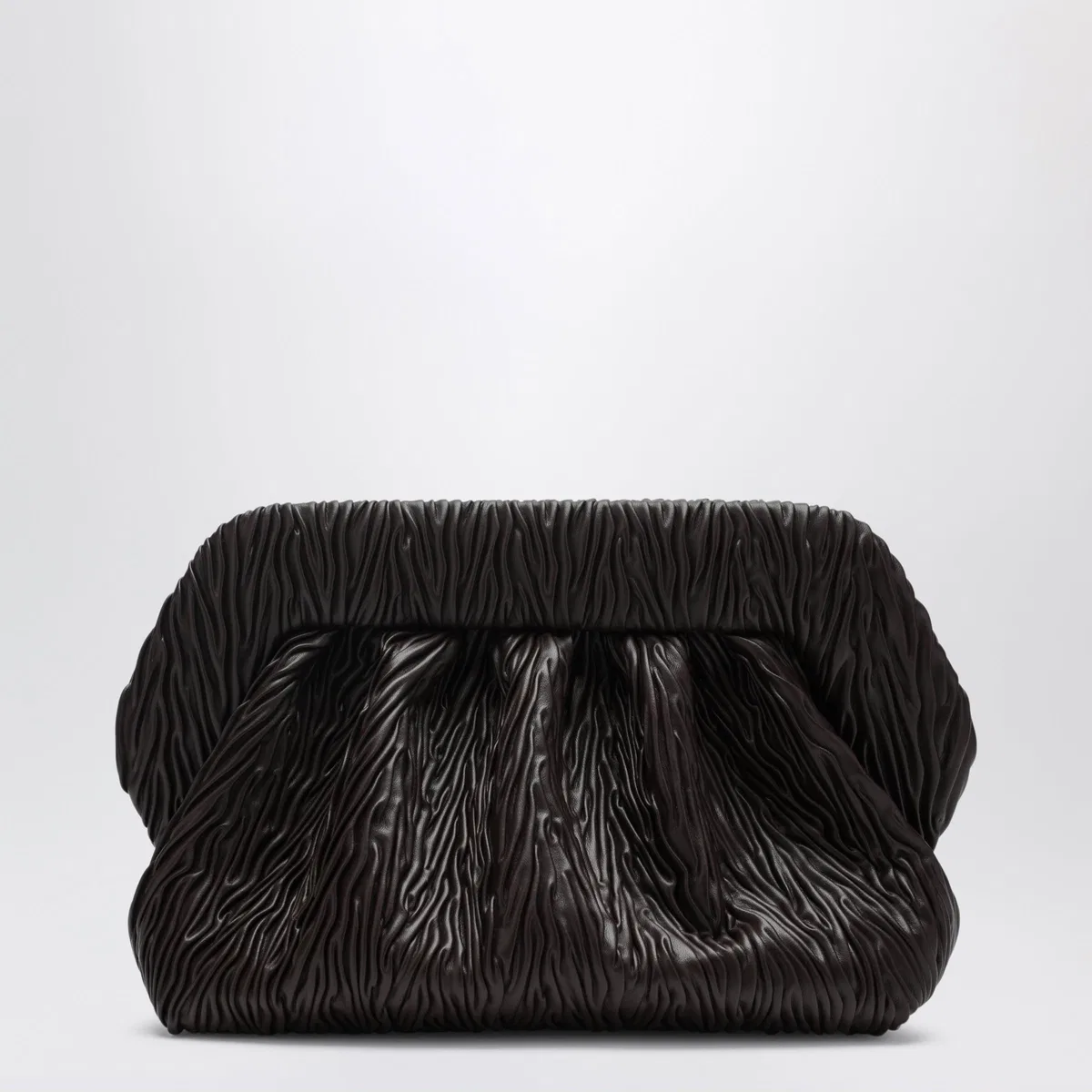 Themoirè Bios Embossed Vegan Leather Clutch In Br