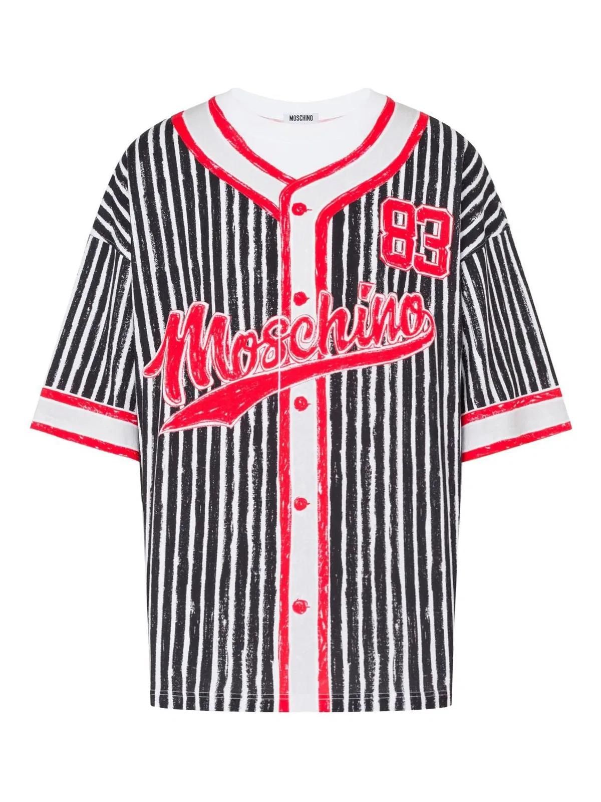 Moschino Couture Striped-Print Cotton T-Shirt