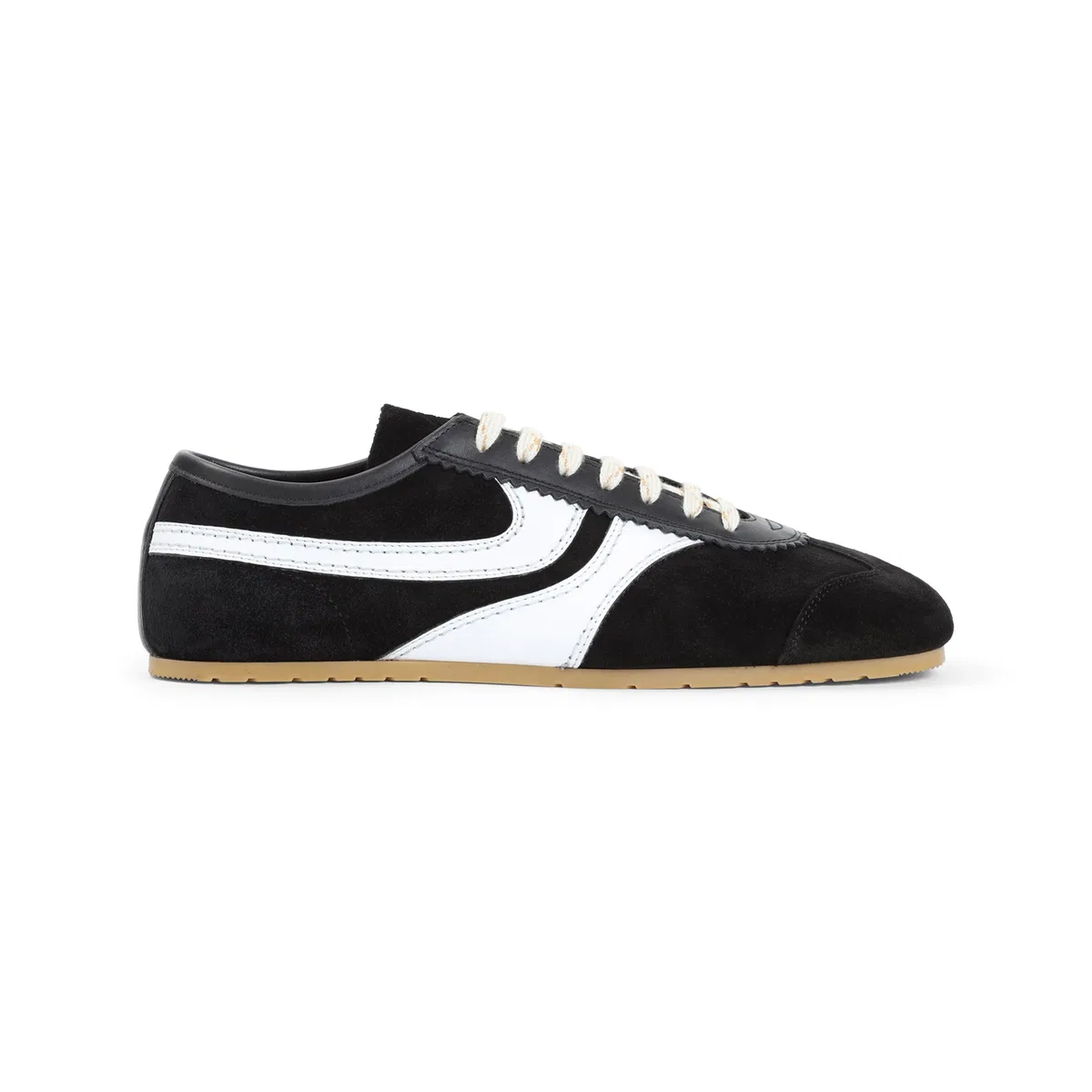Dries Van Noten Black White Suede Leather Sneakers