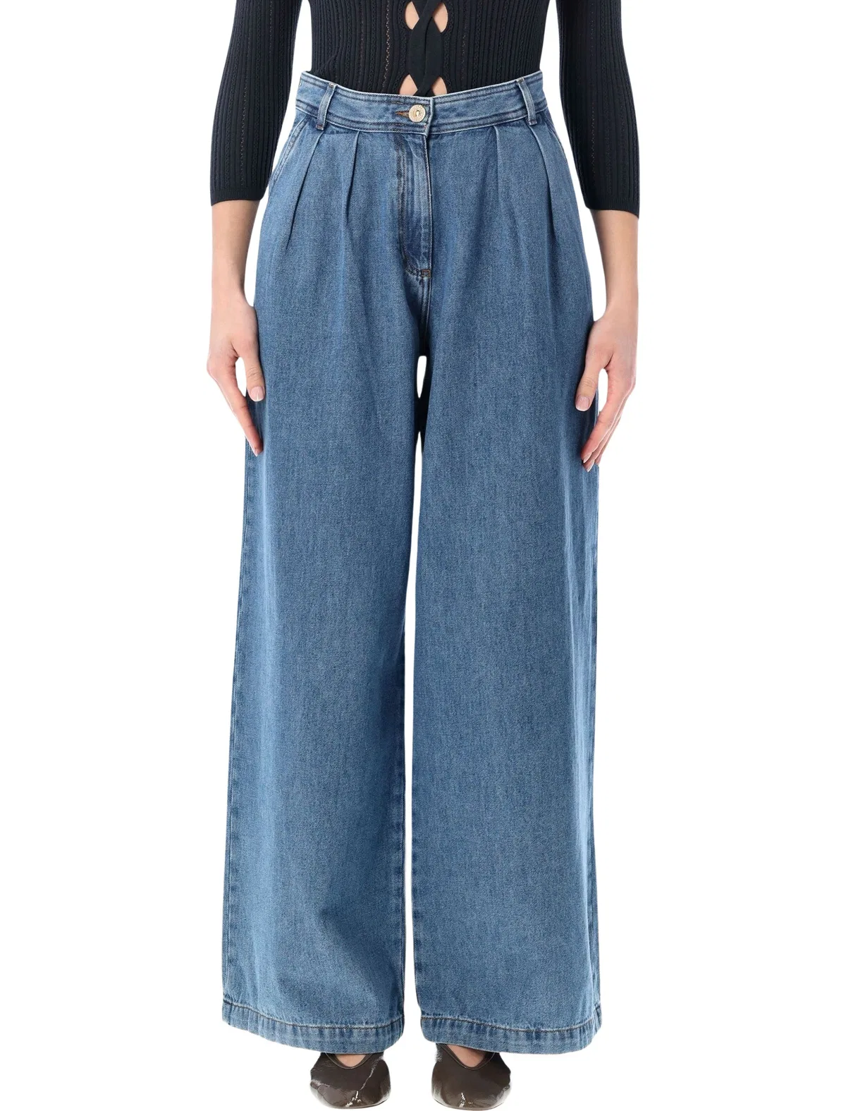 Sessun Sessùn Diegui Pleated Wide-Leg Jeans