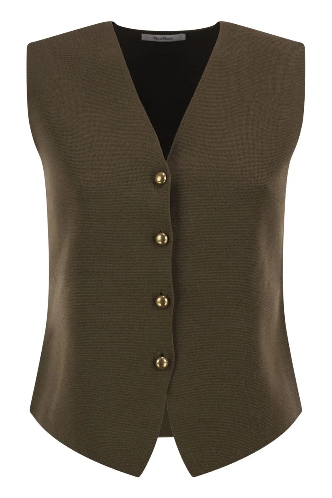 Max Mara Mxmgola - Viscose Knit Waistcoat With Go