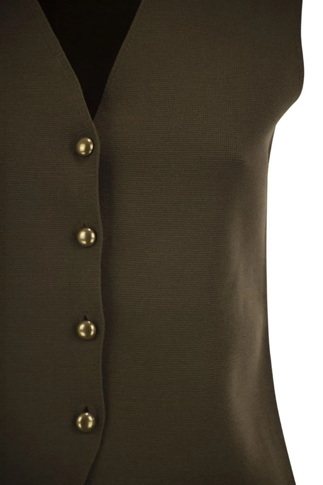Max Mara Mxmgola - Viscose Knit Waistcoat With Go