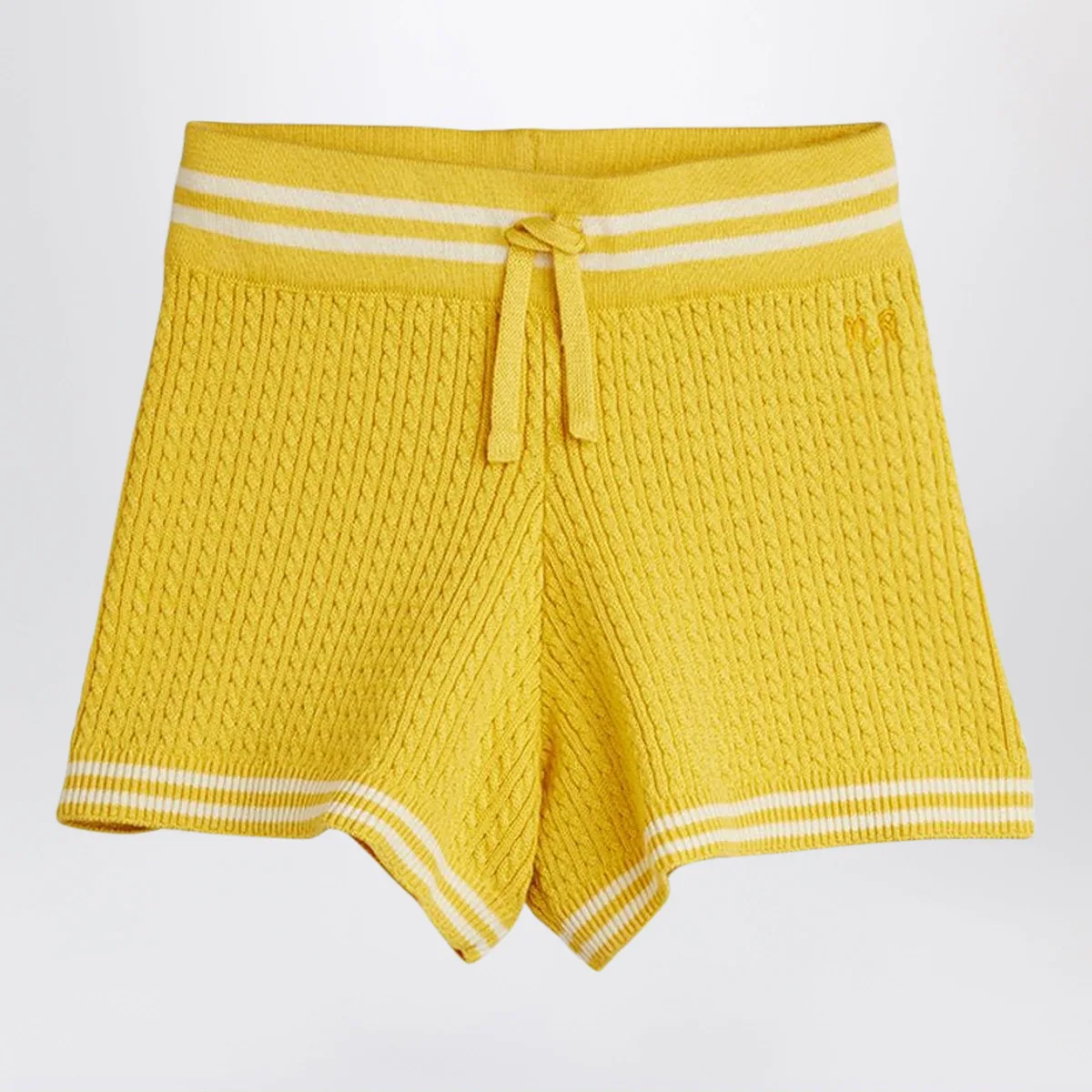 Mini rodini Yellow Cable Knit Shorts