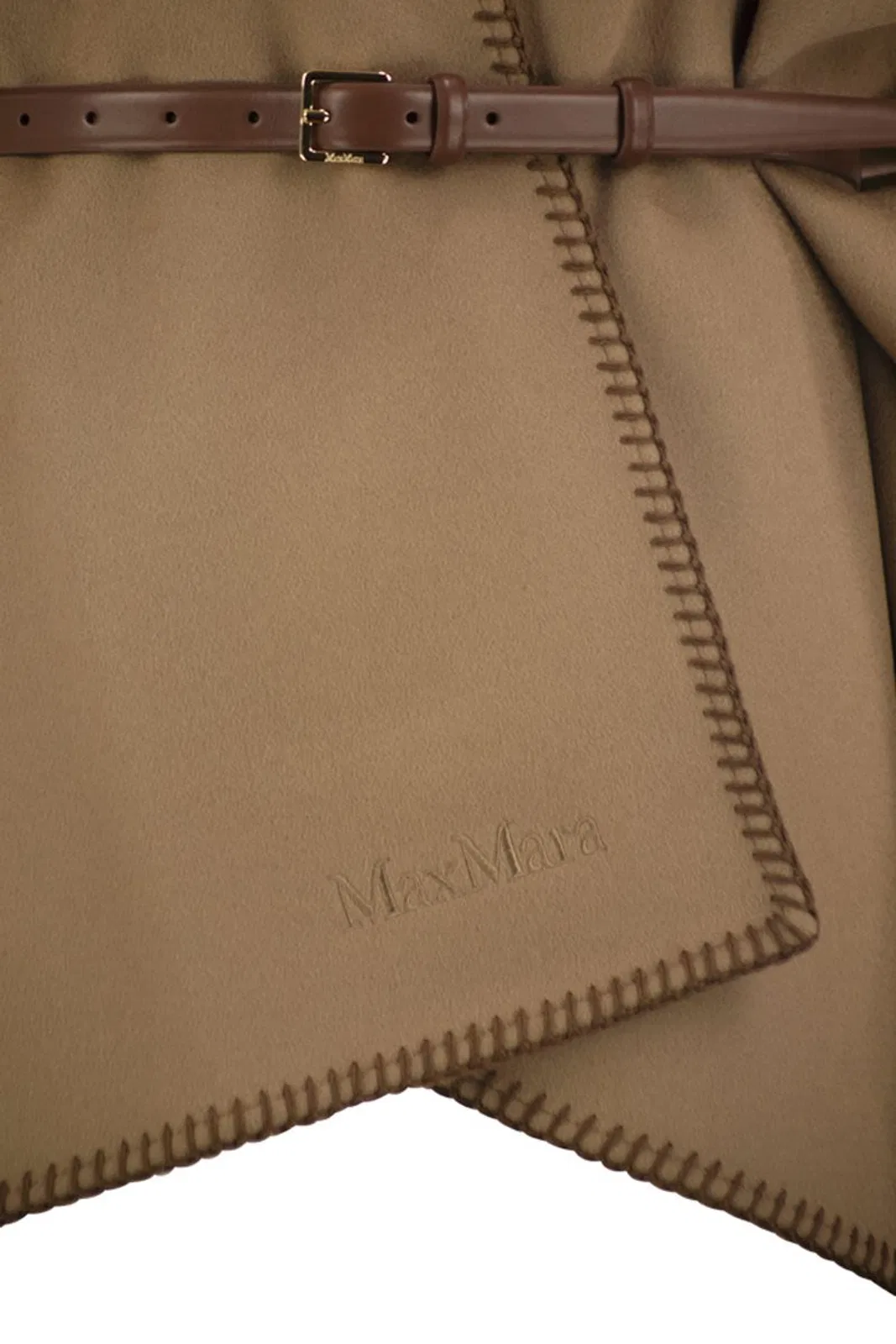 Max Mara Mxacolomba - Pure Virgin Wool Cape With 